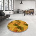 thumbnail image 4 of Ahgly Tapis Rond Lavable en Machine Intérieur Transitionnel Acajou Brun, 8 Pieds Rond, 4 of 7