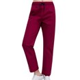 thumbnail image 1 of Yuyuzo Women Casual Pants Elastic Drawstring High Waisted Solid Color Slacks Straight Leg Bootcut Trousers, 1 of 5