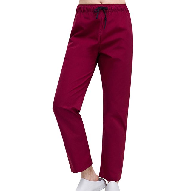 Yuyuzo Women Casual Pants Elastic Drawstring High Waisted Solid Color Slacks Straight Leg Bootcut Trousers