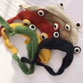 thumbnail image 3 of Winter Fashion Cute Girl Frog Eyes Solid Color Knitted Ear Cover Earmuff Hat, 3 of 8