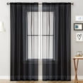 thumbnail image 1 of Birdeem Semi Sheer Curtains with Rod Pocket Design, Light Filtering Window Drapes for Privacy, Modern Sheer Panels 52x63 Inches, Versatile for Living Room Bedroom Balcony, 1 of 9