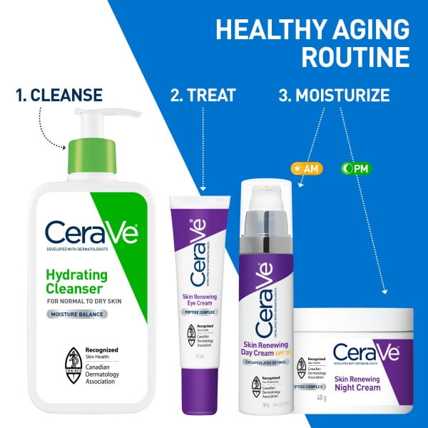 CeraVe Crème Contour des Yeux Rénovatrice, Crème Anti-Âge avec Caféine, Peptides et Céramides, 15 ml