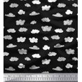 thumbnail image 1 of Soimoi Black polyester Crepe Fabric Cloud Nature Print Fabric by the Yard 52 Inch Wide, 1 of 5