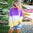 thumbnail image 5 of Women Casual Long Sleeve  Neck Colorblock Sweatshirts, 5 of 5