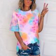 thumbnail image 2 of CEHVOM T-shirt Imprimé Mode Femme Manches Courtes Blouse Col Rond Hauts Décontractés Liquidation, 2 of 5