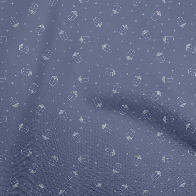 oneOone Georgette Viscose Medium Blue Fabric Retro Popcorn Craft Projects Decor Fabric Printed By The Yard 42 Inch Wide