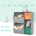 thumbnail image 3 of Costway Rangement pour Jouets pour Enfants, Casier, Armoire au Sol, Étagère, Organisateur avec 2 Paniers, Gris, 3 of 4