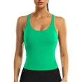 thumbnail image 1 of Charmo Women's Scoop Neck Ribbed Tank Tops Slim Straps Cropped Tops Built in Bra, 1 of 6