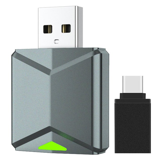 funtasica Mini Auto and Carplayer Wireless Adapter Portable USB Car Dongle Gray