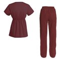 thumbnail image 2 of Women's Scrubs Set Scrub Top and Pants Scrubs Set, 2 of 3