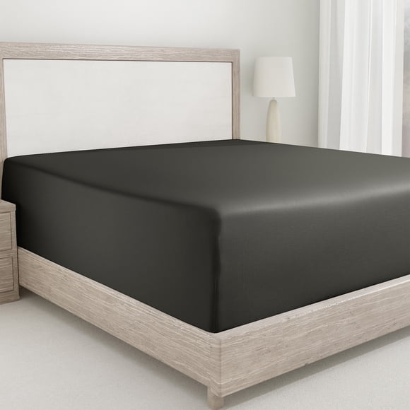 California Design Den King Size Fitted Sheets Only, Softest 400 Thread Count 100% Cotton Sateen, Deep Pocket, All-Around Elastic, Side Indicators - Dark Gray