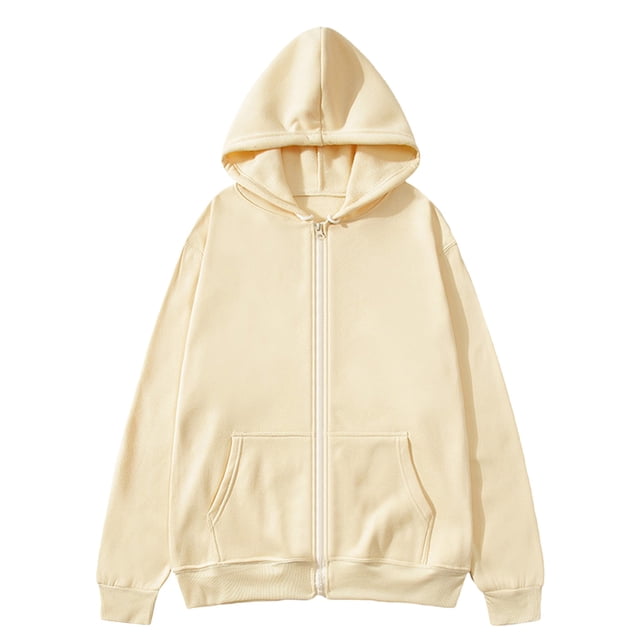Zip Up Hoodies for Men Long Sleeve Sweatshirt Loose Fit Solid Color Fall Sweatshirts