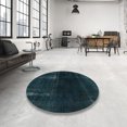 thumbnail image 3 of Ahgly Company Indoor Round Abstract Dark Blue Grey Blue Persian Area Rugs, 6' Round, 3 of 6