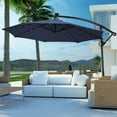 thumbnail image 1 of Costway 10FT Patio Offset Umbrella Solar Powered LED 360Degree Rotation Aluminum Navy, 1 of 1