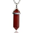 thumbnail image 1 of Collier Pendentif Reiki Chakra Hexagonal Pointu en Pierre Précieuse d'Agate Rouge 20 Pouces, 1 of 3