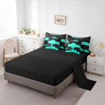 thumbnail image 3 of YST Teens Gaming King Comforter Set, 7 Pieces, Sports Motifs, Teal Black Bedding, 3 of 4
