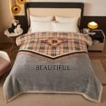 thumbnail image 1 of Thickened Raschel Blanket Winter Warm Wedding Blanket Double-sided Fleece Office Nap Blanket Double-layer Blanket Gift Blanket, 1 of 4