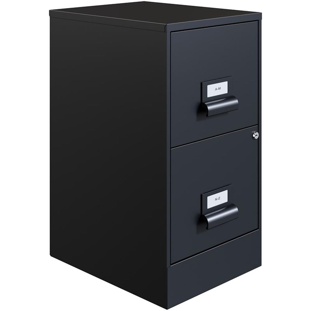 Space Solutions 18" 2 Drawer Manager's Metal Vertical File Cabinet Black
