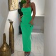 thumbnail image 4 of Birdeem Robe Longue d'Été pour Femmes Couleur Unie Mode Aguichant Dos Ouvert à Lacets Soutien-Gorge Robe à Col Suspendu, 4 of 11