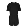 thumbnail image 4 of AherBiu Ensemble Estival 2 Pcs pour Femmes, Hauts à Oeillets à Manches Courtes avec Shorts à Jambes Larges, Tenue de Plage, Ensembles Boho, 4 of 6