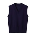 thumbnail image 1 of MeetoTime Chandail Sans Manches pour Femme, Col en V, Basique, Uniforme, Tricot, Camisole Tricotée, 1 of 7