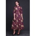 thumbnail image 2 of Bimba Robe Chemise Décontractée à Imprimé Floral pour Femme, Robe Évasée Mi-Mollet de Fête - X-Grand, 2 of 5