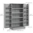 thumbnail image 3 of HOMCOM Kitchen Pantry Storage Cabinet w/ 5-tier Shelving Grey, 3 of 10