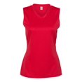 thumbnail image 1 of C2 Sport T-Shirt Sans Manches Col en V pour Femmes, 2TG, Rouge, 1 of 2