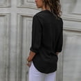 thumbnail image 4 of Timegard Button down Shirts for Women Plus Size Chiffon Lapel Neck Long Sleeve Tops Work Office Blouse, 4 of 6