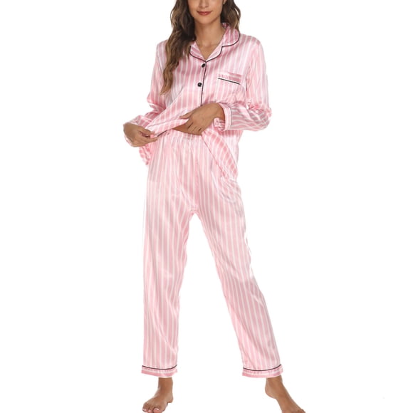 Gift TIMIFIS Pinks Womens Pajama Set Long Sleeve Sleepwear Print 2 Piece Nightwear Soft Pjs Lounge Comfy Casual Loungewear Sets pring/Summer