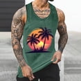 thumbnail image 2 of Tanks for Men,Mens Tank Colorless Gradient Printing Round Neck Thin Strap Leakage Back Regular Casual Sports Tank Blouses, 2 of 5