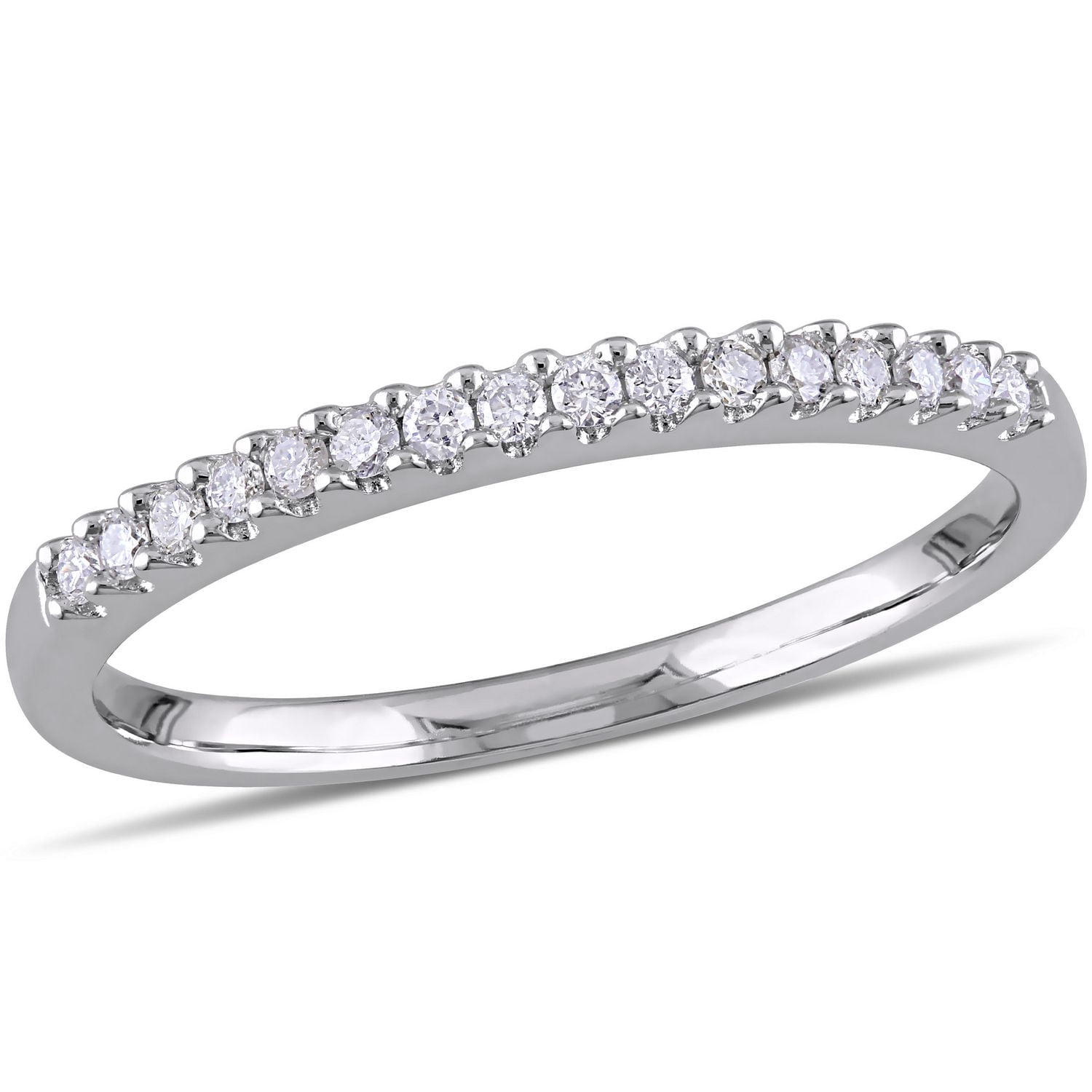 Bague d'anniversaire semi-éternité Miabella avec diamants 1/7 CT poids total en argent sterling