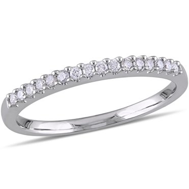 Miabella 1/7 Carat T.W. Diamond Sterling Silver Semi-Eternity Anniversary Ring