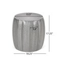 thumbnail image 3 of Sparling Modern Iron Mandala Pumpkin Side Table, Brushed Antique Silver, 3 of 7
