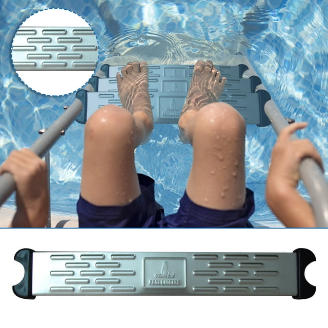 Pool Ladder Steps Replacement 1PC,Stainless Steel Anti-Sboy' PedalsHeavy-Duty Bearing Capacity Secure Swimming Access(Silver)