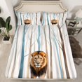 thumbnail image 2 of Erosebridal Lion Printed Bed Sheets Set King Size, Botanical Tree Bedding Set, Lightweight, 4-Piece, 2 of 6
