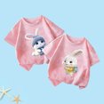 thumbnail image 2 of Jamicy Chandails de Bain pour Filles Cadeau pour Enfants Hauts Mignons pour Filles 2 Pcs T-Shirts d'Été à Manches Courtes T-Shirts Graphiques Mode T-Shirt à Col Rond, 2 of 3