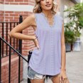 thumbnail image 4 of Birdeem Mode Femmes Été Col en V Dentelle Patchwork Sans Manches Blouse Aguichant, 4 of 5
