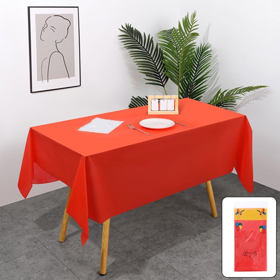 SPOORYYO Disposable Tablecloths for Parties, Picnics, and Events - 54x72 Inches, Strong Stain Resistance, Easy Cleanup, Available in Multiple Colors