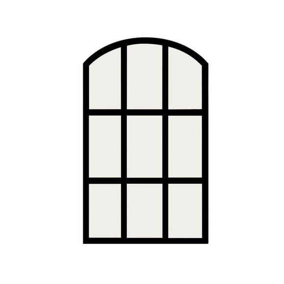 Rongfmy Arched Window Pane Mirror Grid Wall Mirror for Hallway Farmhouse,Living Room Black