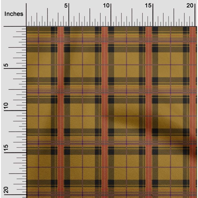 oneOone Cotton Poplin Fabric Tartan Check Print Fabric BTY 42 Inch Wide