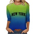 thumbnail image 1 of KIHOUT Nouvelles Arrivées Hauts à Manches 3/4 pour Femmes Coupe Ample Décontractée Col Rond T-Shirts Tunique Trois Quarts Nouvel An, 1 of 3