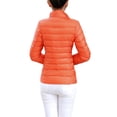 thumbnail image 2 of UKAP Ladies Puffer Jacket Solid Color Coat Stand Up Collar Down Jackets Packable Work Outwear Orange 4XL, 2 of 3