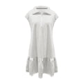 thumbnail image 4 of Ovzne Robes pour Femmes Robe Décontractée pour Dames Couleur Unie à Manches Courtes Demi-Fermeture Éclair Col à Revers Robe à la Mode Robe Grande Taille à Manches Courtes Liquidation, 4 of 5