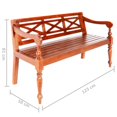 thumbnail image 4 of vidaXL Batavia Bench 123 cm Solid Mahogany Wood Dark Brown, 4 of 4