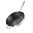 thumbnail image 2 of Stainless Steel Wok Stainless Steel Wok Pan  Stainless Steel Wok Wok Pan Kitchen Supplies Stainless Steel Wok Pan Double Sided  3 Layer Prevent Sticking Easy Cleaning Wok For, 2 of 4