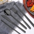 thumbnail image 1 of RKSTN Camping Utensils Korean Stainless Steel Cutlery Set Knife Fork Spoon Chopsticks Straw Brush Storage Bag 7 PCS Outdoor Camping Portable Knife and Fork Set, 1 of 5