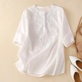 thumbnail image 2 of Penkiiy Hauts pour Femmes T-Shirts Décontractés à Manches Courtes à Col Rond d'Été Amples Blouse TG Blanc, 2 of 7