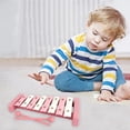 thumbnail image 3 of Pink Children'S Wooden Xylophone, Eight-Key Design With Crisp Sound, Develops Musical Skills And Motor Coordination, For Ages 3+, 3 of 5