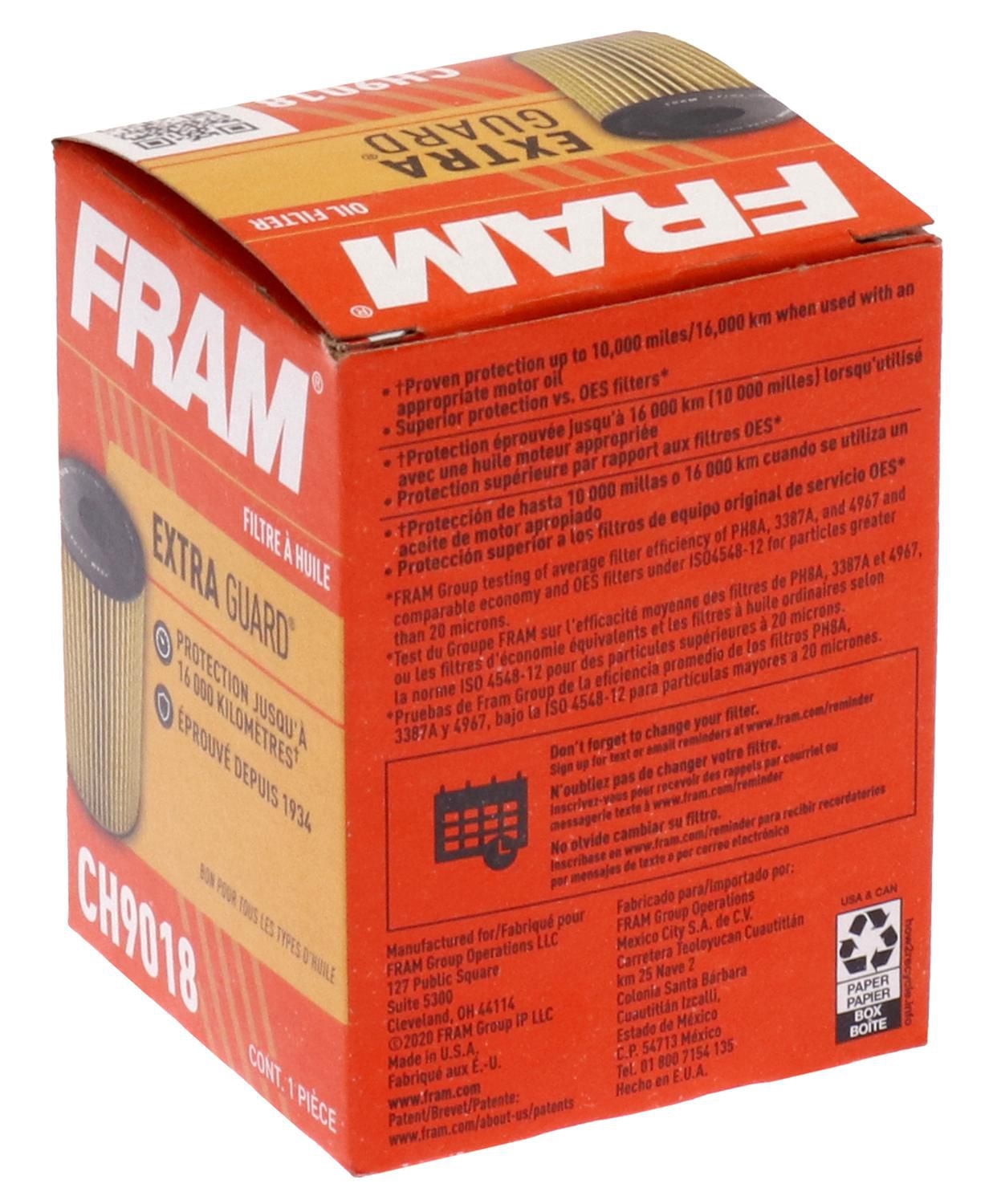 Filtre à huile CH9018 Extra Guard de FRAM